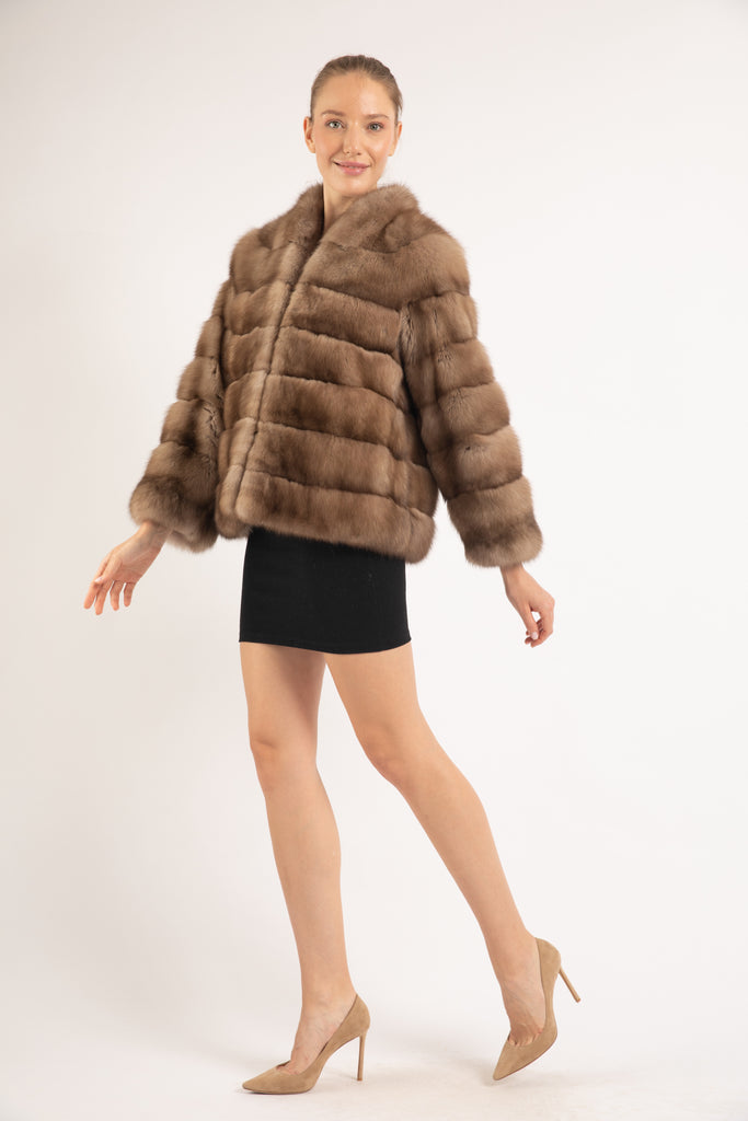 TORTORA RUSIAN SABLE  FUR JACKET