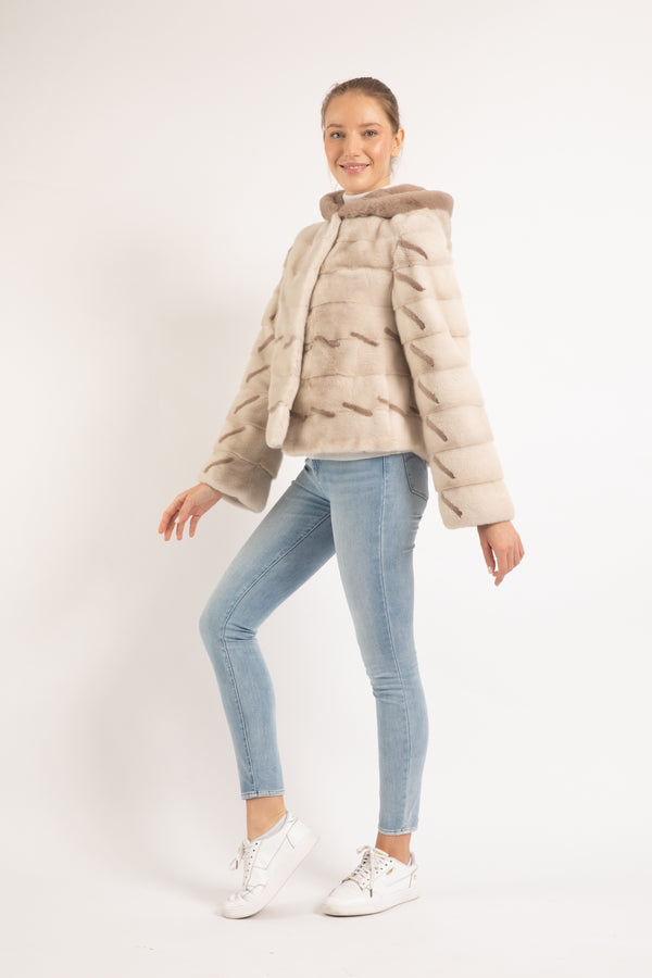 PEARL/ PASTEL MINK FUR JACKET