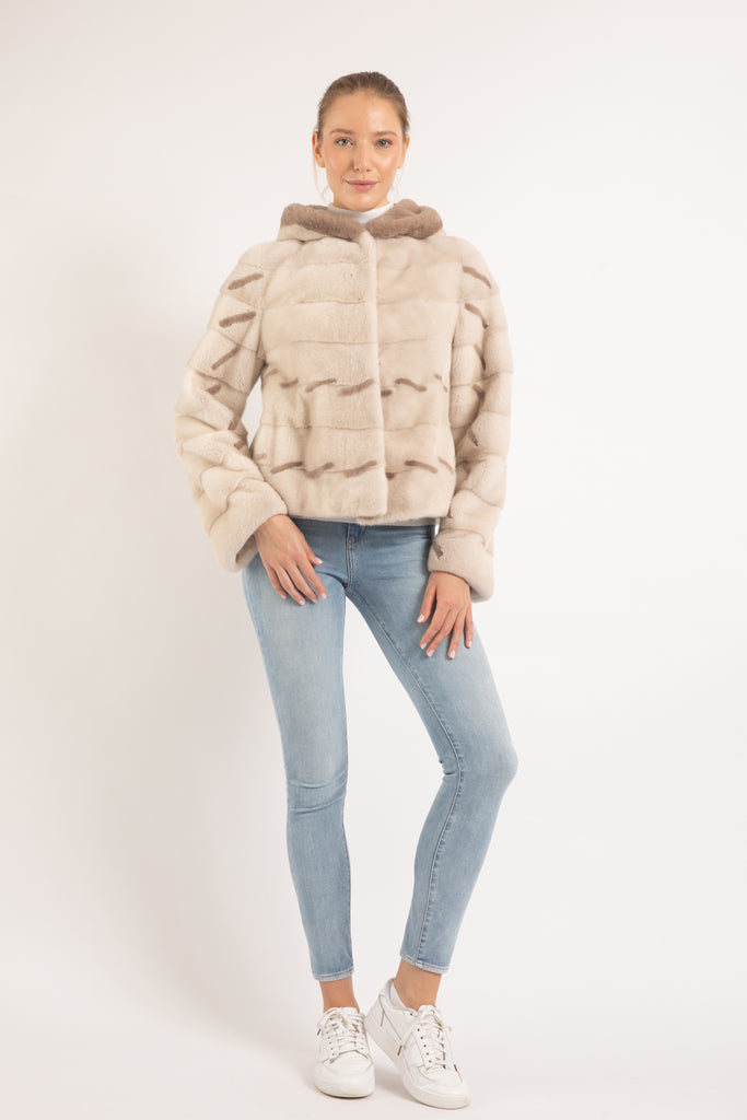 PEARL/ PASTEL MINK FUR JACKET