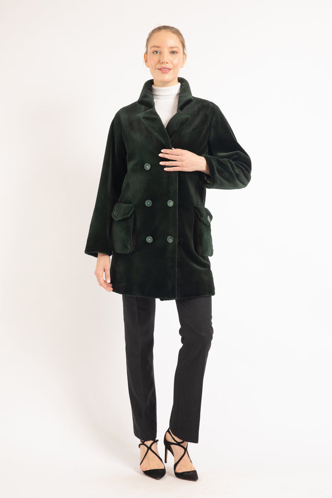 FOREST GREEN MINK  FUR JACKET