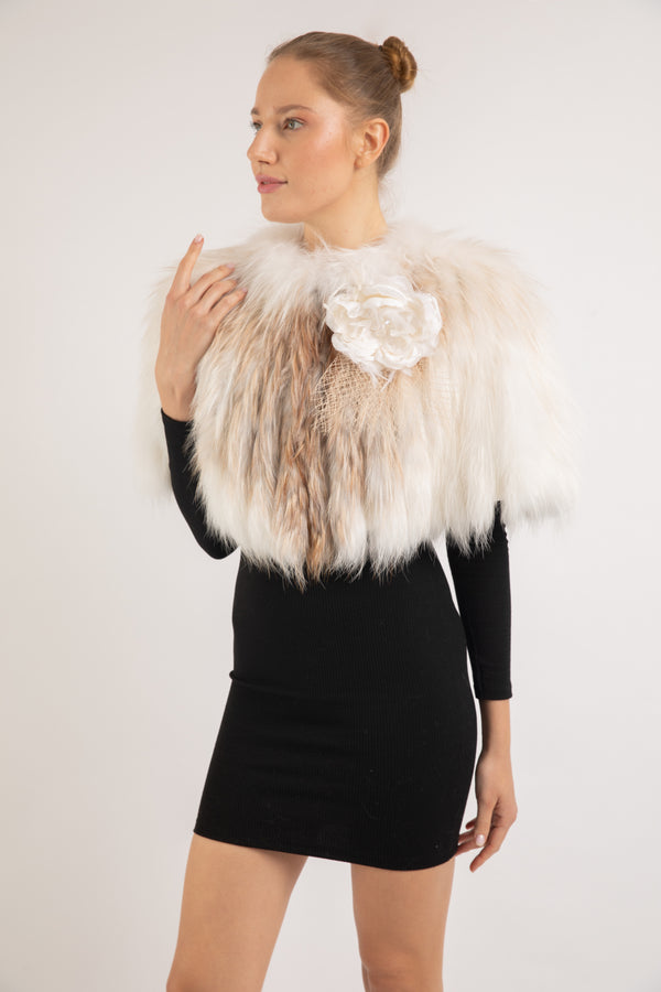 PLATINUM FOX FUR CAPE