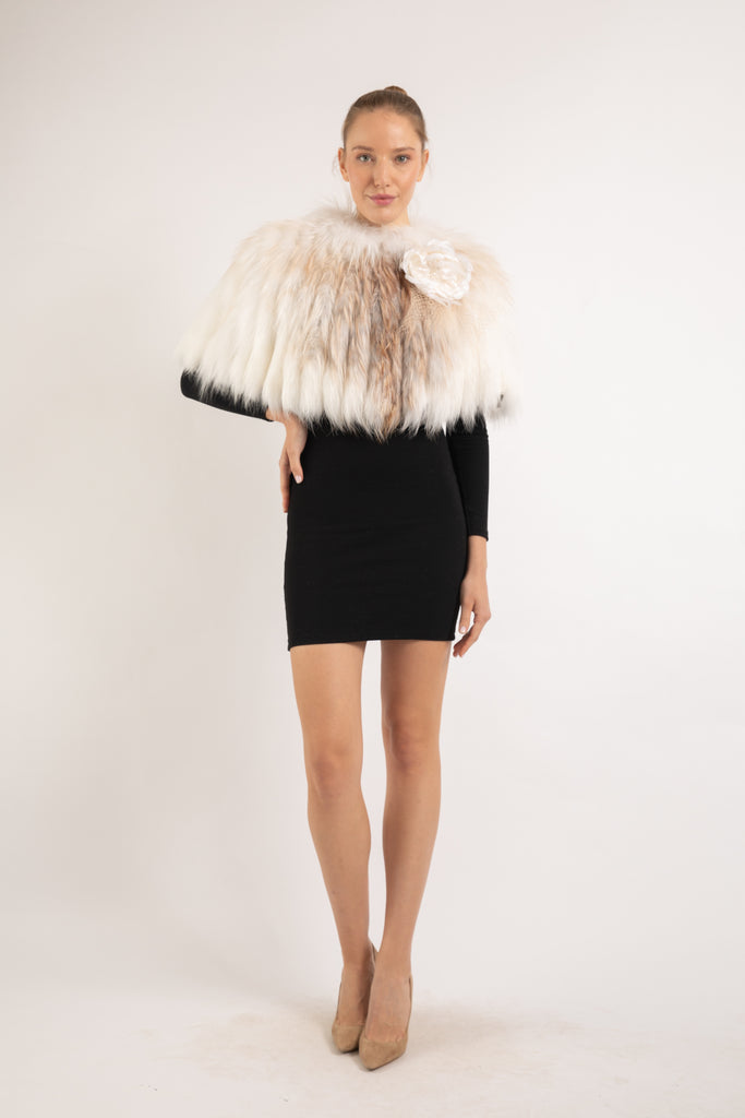 PLATINUM FOX FUR CAPE